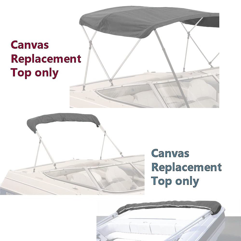 3 Bow Bimini Tops Replacement Canvas Cover (Canvas Only) Gray - Leader Covers