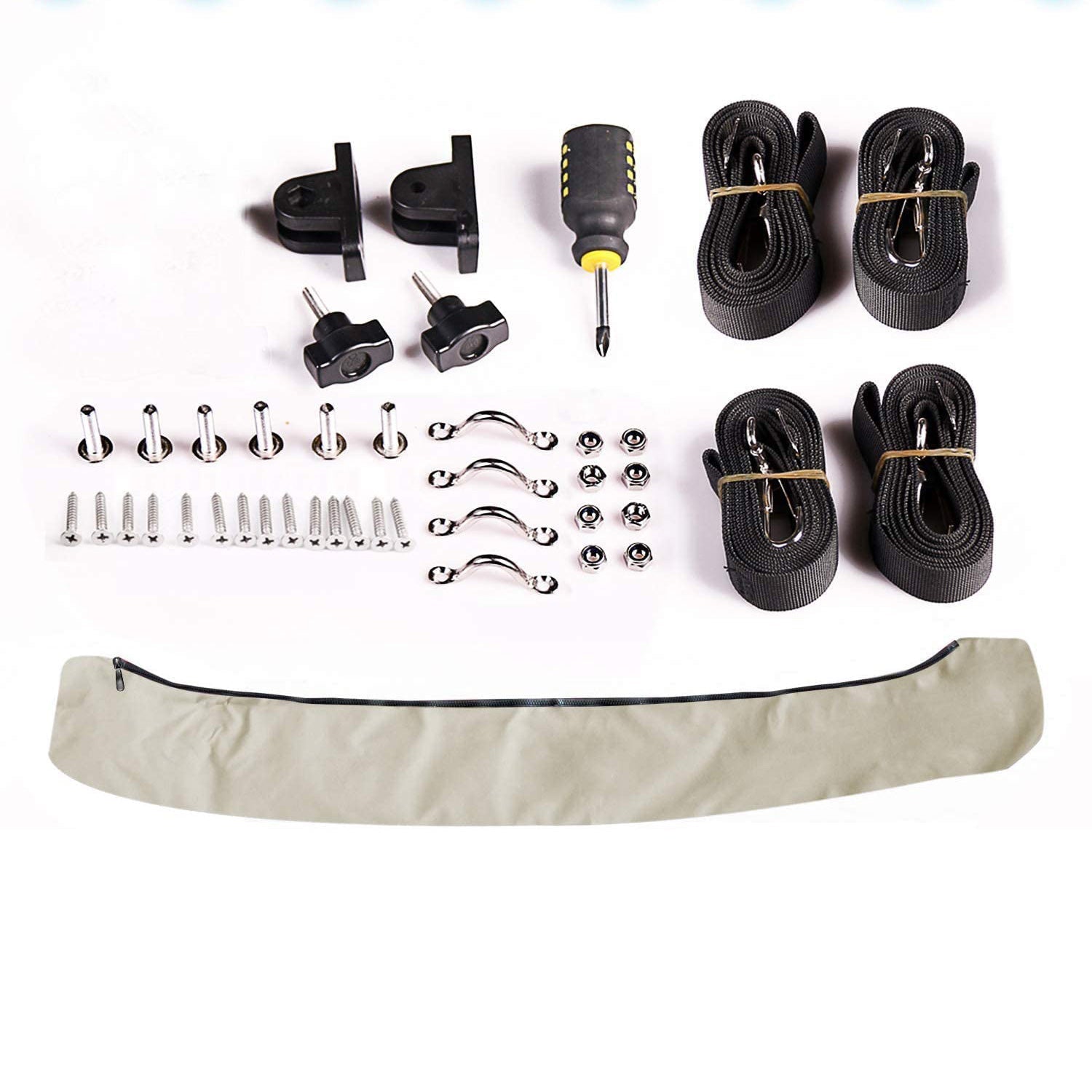 4 Bow Bimini Top Gray with Rear Support Poles - Leader Covers