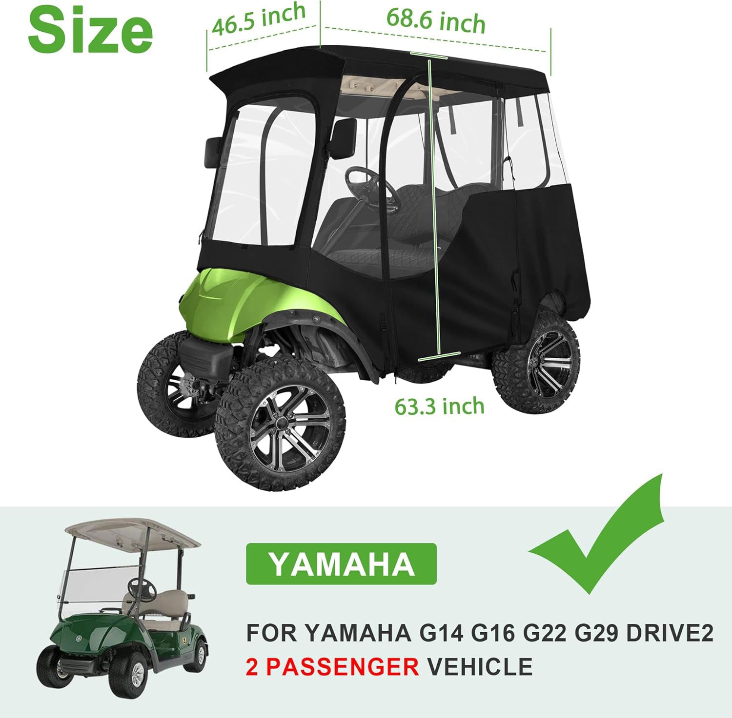 2 - 4 Person Golf Cart Enclosure Cover - Leader Covers