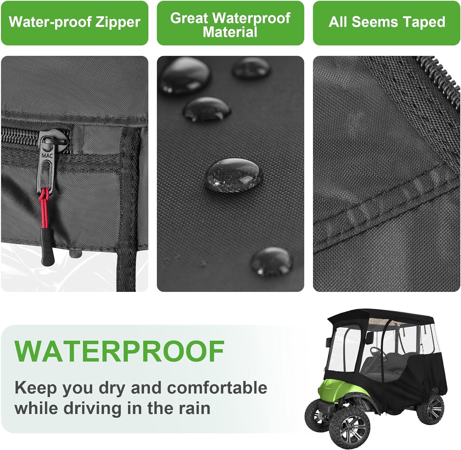 2 - 4 Person Golf Cart Enclosure Cover - Leader Covers