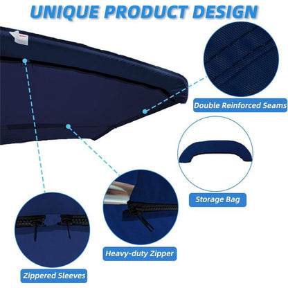4 Bow Bimini Top Replacement Canvas Navy (Canvas Only) - Leader Covers