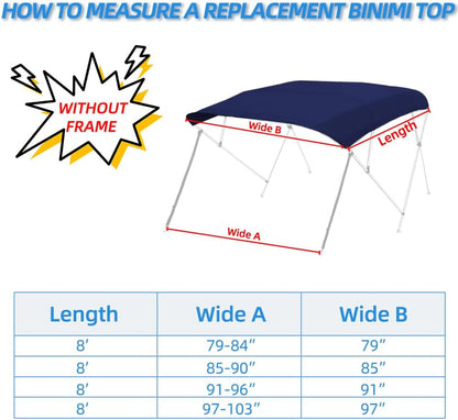 4 Bow Bimini Top Replacement Canvas Navy (Canvas Only) - Leader Covers