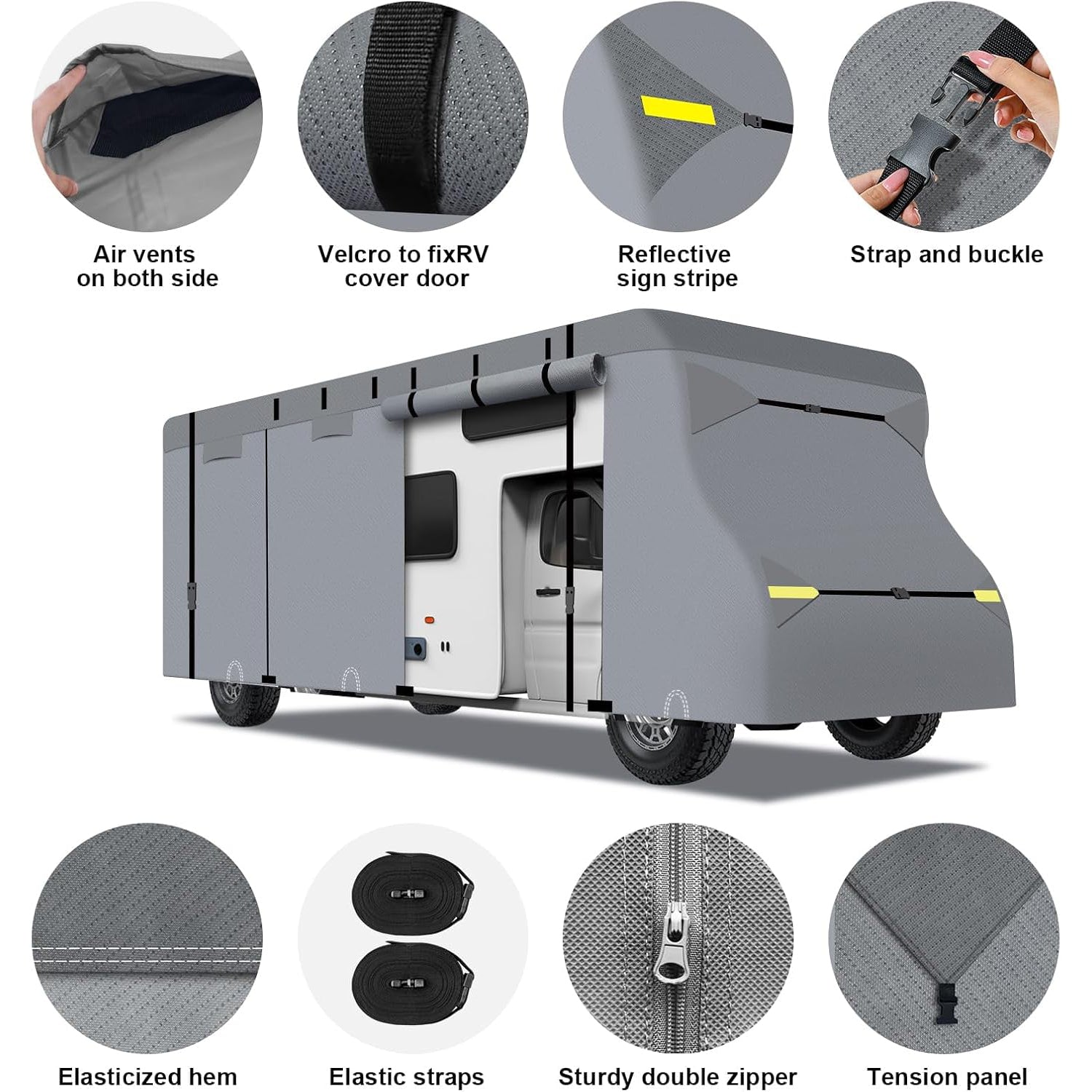 Class C Camper RV Covers Gray Upgrade 7 Layers - Leader Covers