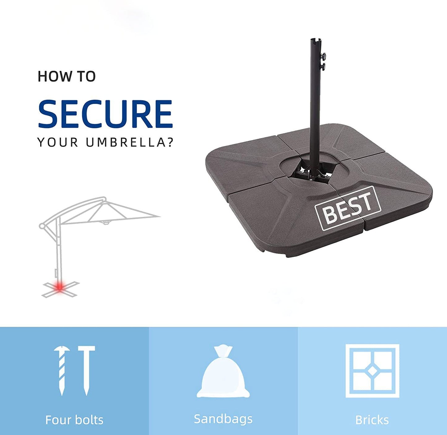 10 Feet Patio Umbrella Offset Outdoor Cantilever - Leader Covers