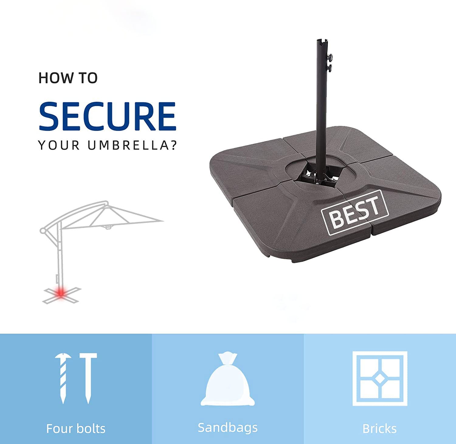 10 Feet Patio Umbrella Offset Outdoor Cantilever - Leader Covers