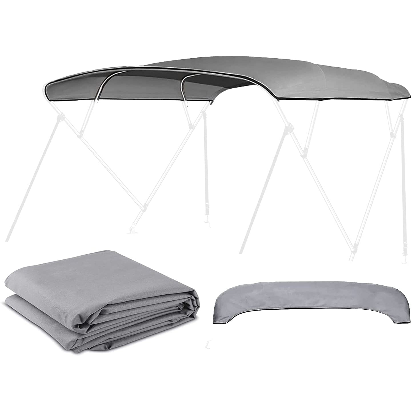 Boat Bimini Top | 4 Bow Bimini Boat Tops Replacement Canvas Cover Gray