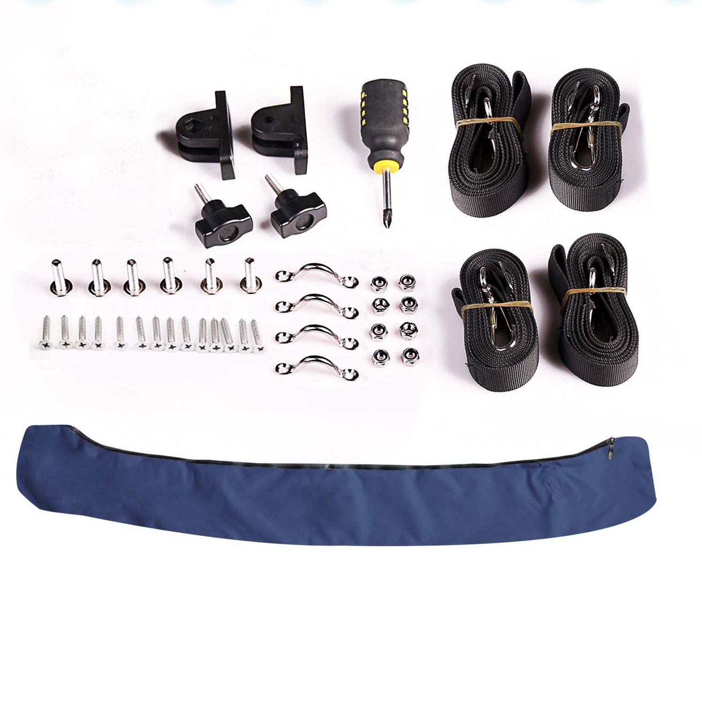 4 Bow Bimini Top Blue with Rear Support Poles - Leader Covers