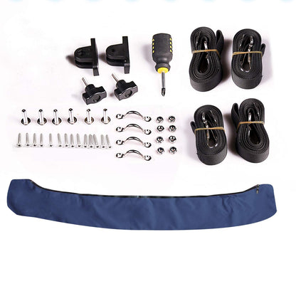 4 Bow Bimini Top Blue with Rear Support Poles - Leader Covers