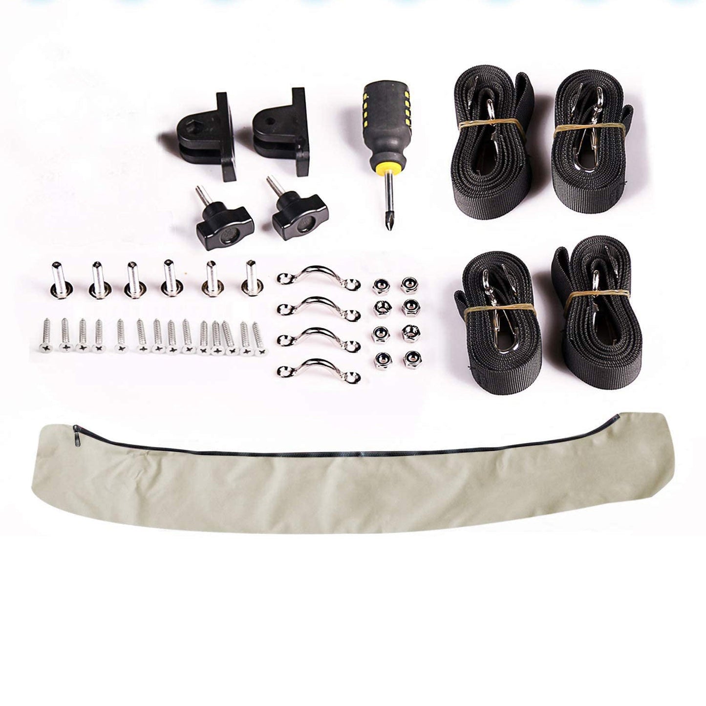 4 Bow Bimini Top Gray with Rear Support Poles - Leader Covers