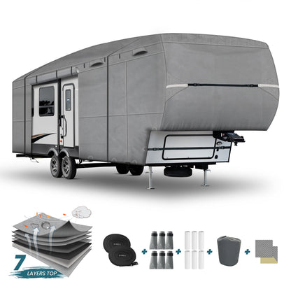 5th Wheel Fifth Trailer Camper RV Covers Gray Upgrade 7 Layers - Leader Covers