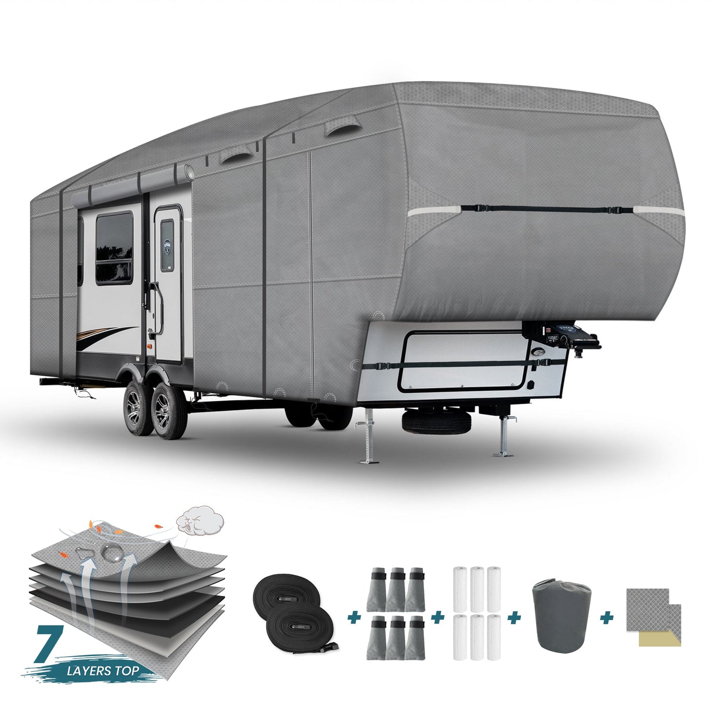 RV Covers | 5th Fifth Wheel Camper Covers 7 Layers Winter Waterproof