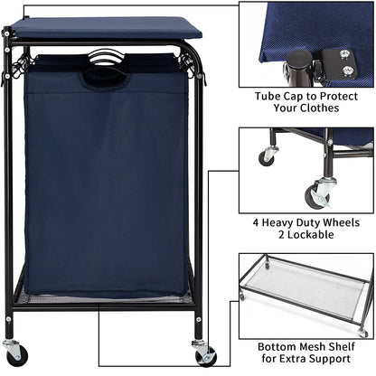 Laundry Sorter Cart with Ironing Board Blue - Leader Covers