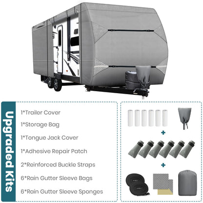 Travel Trailer Camper RV Covers Gray Upgrade 8 Layers - Leader Covers