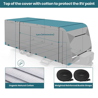 Travel Trailer Camper RV Covers Gray Upgrade 8 Layers - Leader Covers