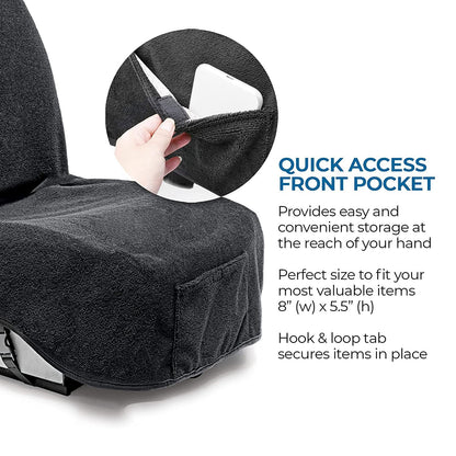 Washable Car Seat Towel Cover with Pocket Black - Leader Covers