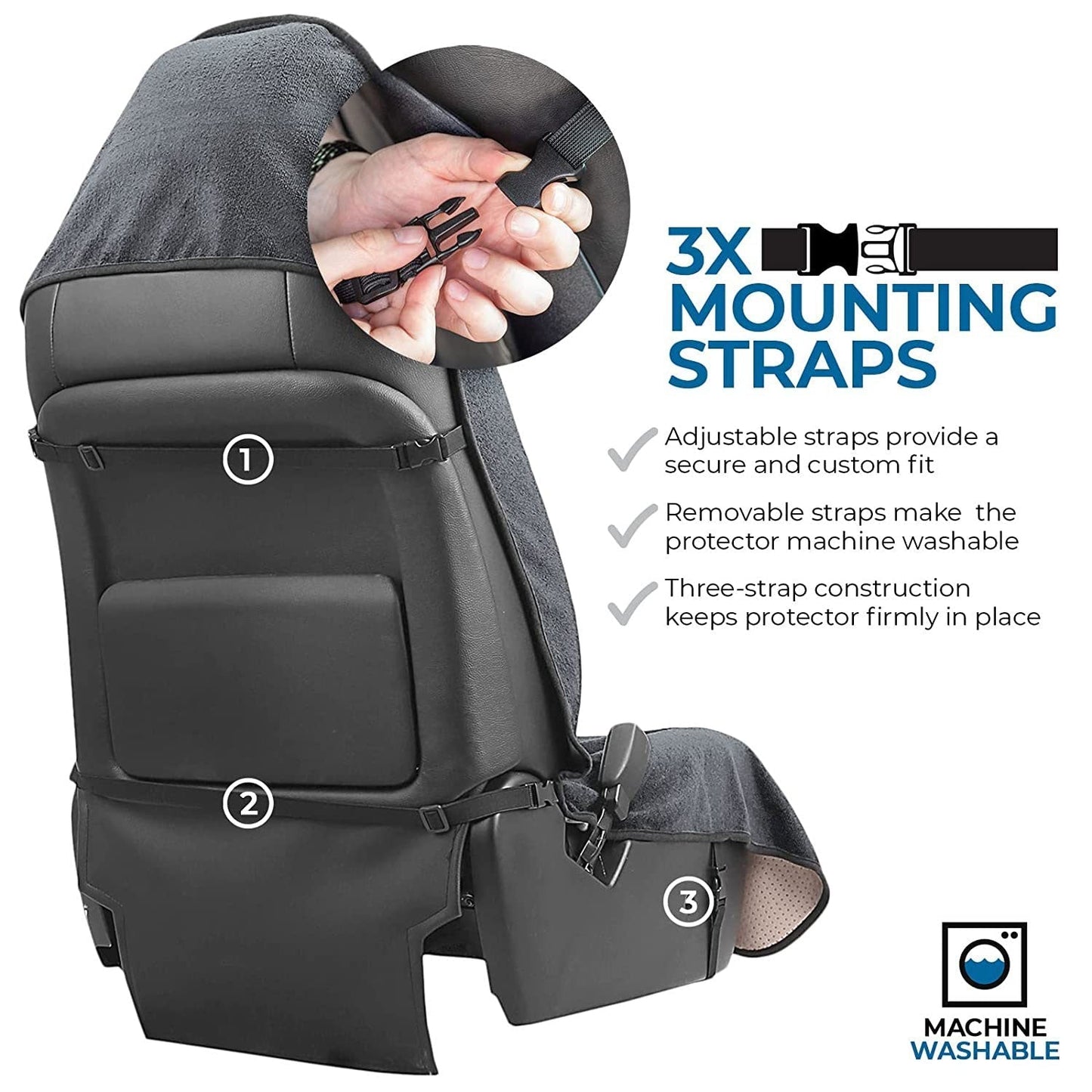 Washable Car Seat Towel Cover with Pocket Gray - Leader Covers