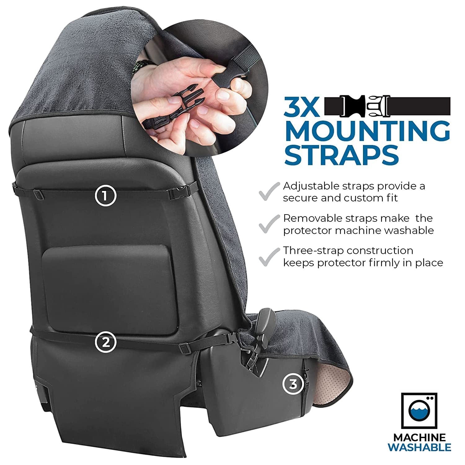 Washable Car Seat Towel Cover with Pocket Gray - Leader Covers